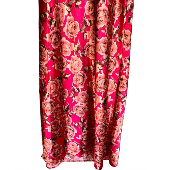 Wild Fable Women’s Satin Maxi Dress Red Floral Bodycon Size M NWT - Picture 9 of 16